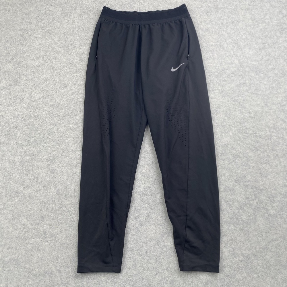 Nike Dri-FIT Pants Mens Small (25x26) Black Running Track Joggers Ventilated